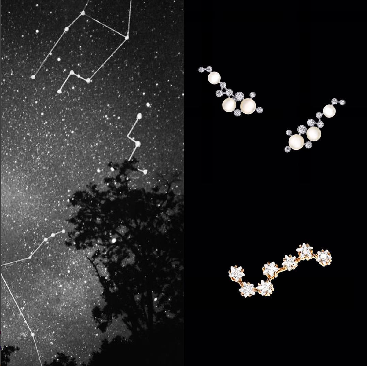 Constellation Earring, Earring, Anabela Chan Joaillerie - Fine jewelry with laboratory grown and created gemstones hand-crafted in the United Kingdom. Anabela Chan Joaillerie is the first fine jewellery brand in the world to champion laboratory-grown and created gemstones with high jewellery design, artisanal craftsmanship and a focus on ethical and sustainable innovations.
